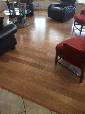 Hardwood floor installation.