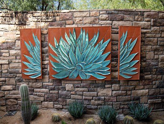 Agave Triptych 10 Feet Long