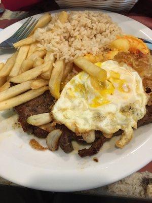 Steak and shrimp lunch.  Great food