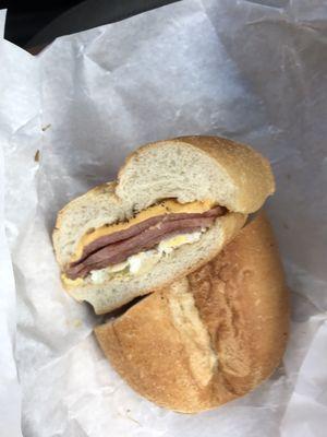 Taylor Ham and Egg Sandwich -- yummy, and especially terrific taylor ham