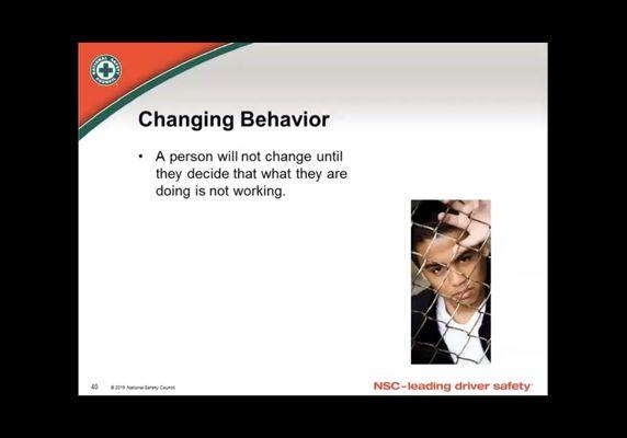 Changing behavior