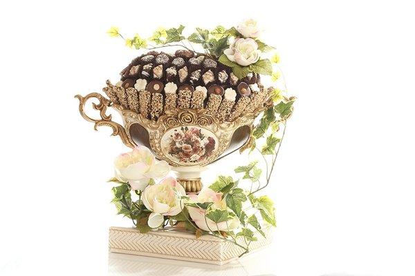 Ceramic Flower Fruit Bowl  Chocolate Basket