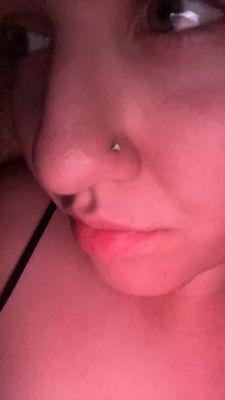 Fresh nostril piercing