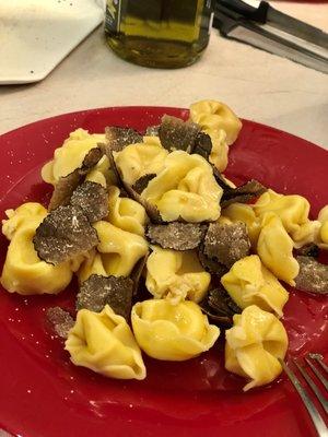 Fresh tortellini and shaved truffle.