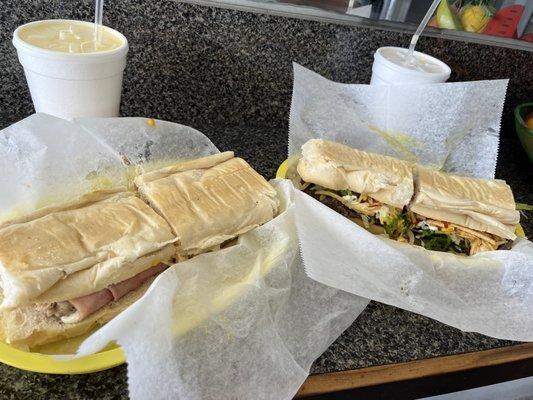 Cuban and steak sandwiches