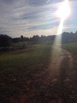 First time at this course and fell in love with it. It is beautiful here. Pink sky to go with it.