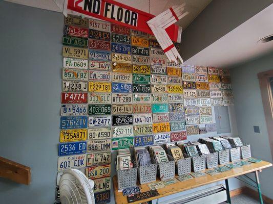 Lots of vintage and assorted license plates