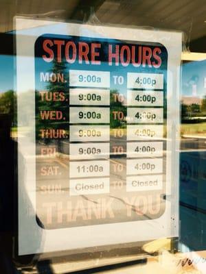 Thrift store hours