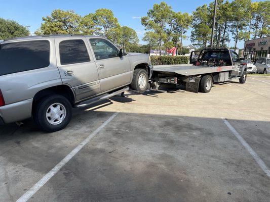 My Vehicle getting tow to fast tire shop and more