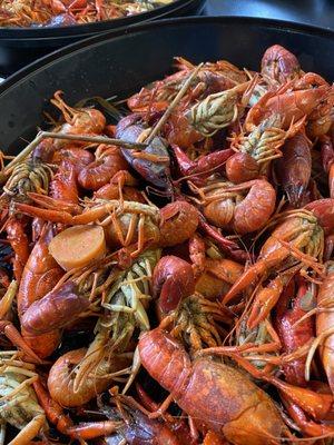 Boiled crawfish.