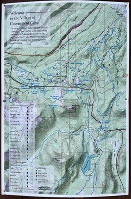 Map of the nearby area. Lots of hiking, XC, and snow-shoeing trails!