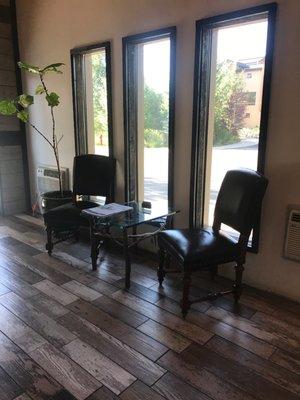 Chairs in front desk