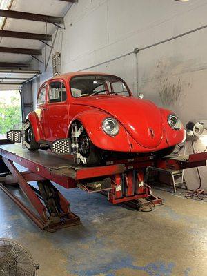 Pepper getting her first alignment in like 20 years.