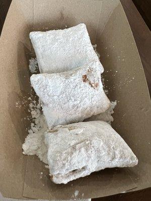 Heavily powdered beignets