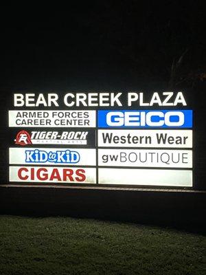 GEICO Keller sign shining bright!  Come see us in Bear Creek Plaza.