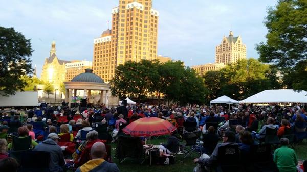 Lets Pack the Park! Great turn out on a gorgeous summer evening at River Rhythms.