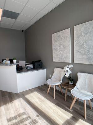 Our beautiful and bright new waiting room