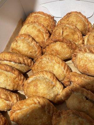 Empanaditas, a favorite snack of Cebuano's. Flaky dough with Pork and veggies, Beef Curry, Bisdak Style chorizo, Tuna or chicken.