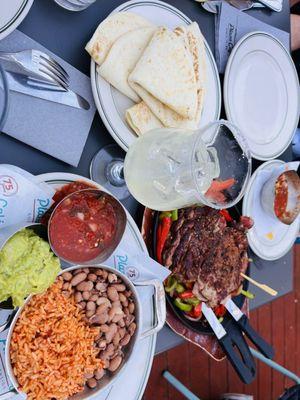 Steak Fajitas for Two* and margarita. Very good!