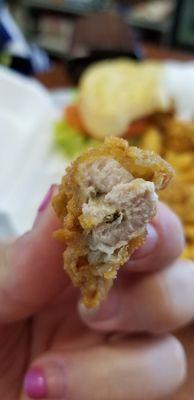 Inside of fried oyster