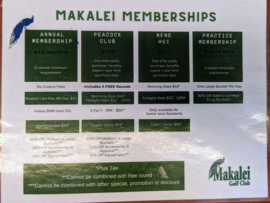 Membership pricing