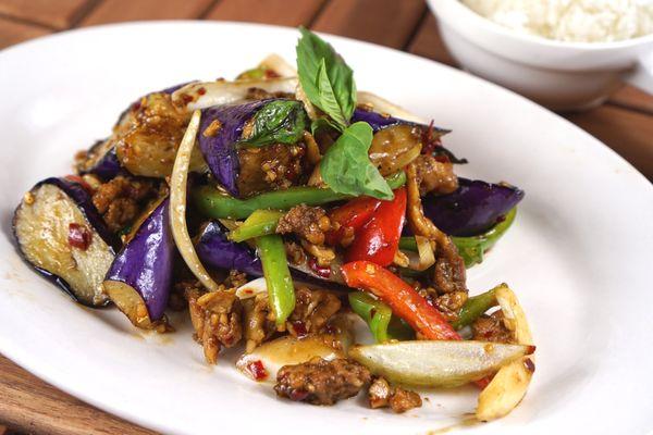 Chinese Eggplant chili basil with chicken