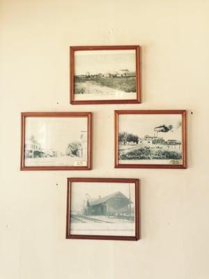 Photos of oldtime Capron on the wall.