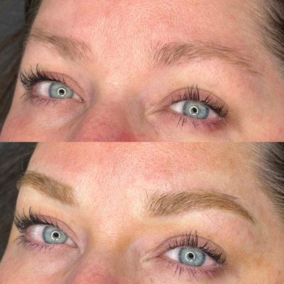 Powderbrow before and after