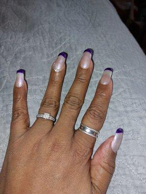 Wedding nails matched my purple hair