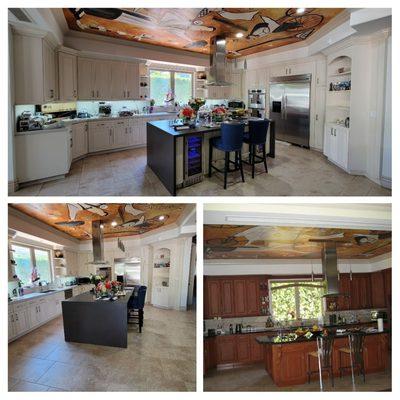 Kitchen cabinets  refinishing  with Caesar Stone countertop Woodland Hills California  Cavalier builders inc