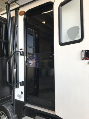 Plexiglass installed in place of screen- RV.