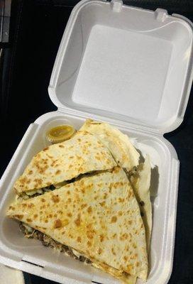 Steak quesadillas and chicken quesadillas