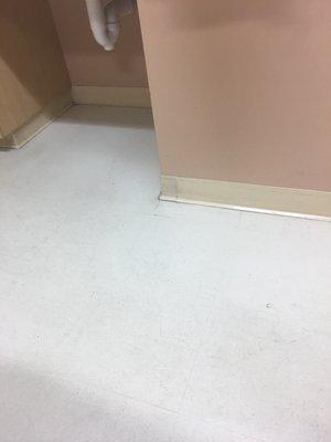 Dirty floor in room I was put in.