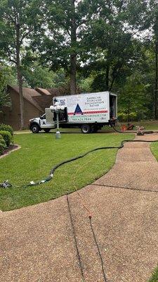 American Standard Foundation Repair is on-site today, delivering expert foundation repair services to ensure the stability an...