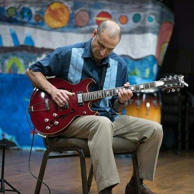 Doug Anthony, Guitarist Soul Wagon, performance at Beyond the Music, Project Arts Concert, Austin Texas