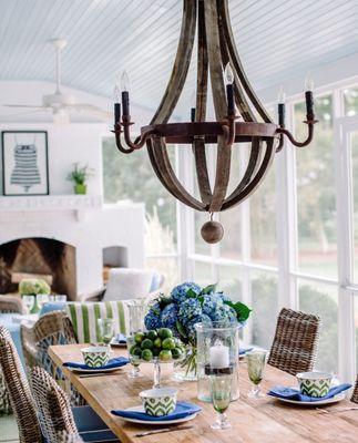 Patio dining room design by Jamie Merida Interiors