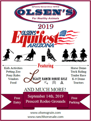 Olsen's 2019 Equifest Saturday, September 14th at the Prescott Rodeo Grounds!