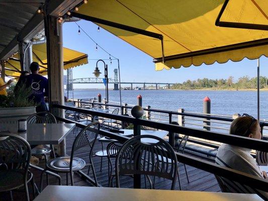 River and bridge view for Sunday brunch.