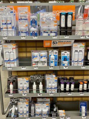 Refrigerator water filters. The Home Depot brand HDX is priced competitively to Amazon online.