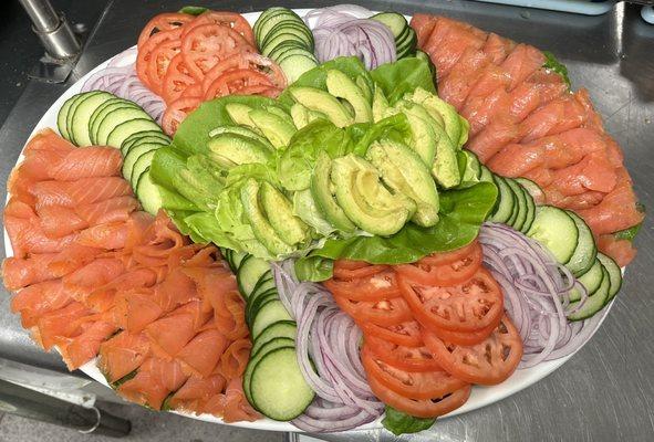 Smoked salmon platter