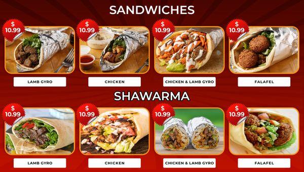 Shawarma and Sandwiches