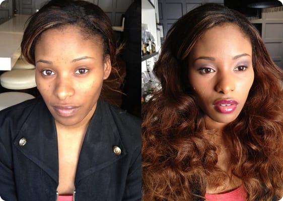 Before and After. Makeup and Hair By Zee Artistry