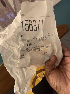 Receipt for food