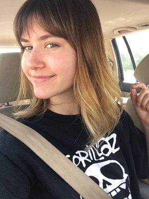 Balayage with bangs