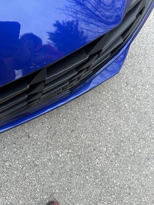 Cracked bumper