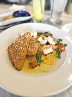 Shrimp and Fried Polenta Cakes