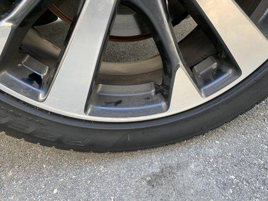 damaged wheels from tire install