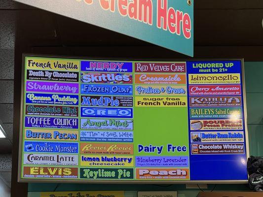 Ice cream flavors