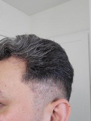 Right side fade/ line and hair under line