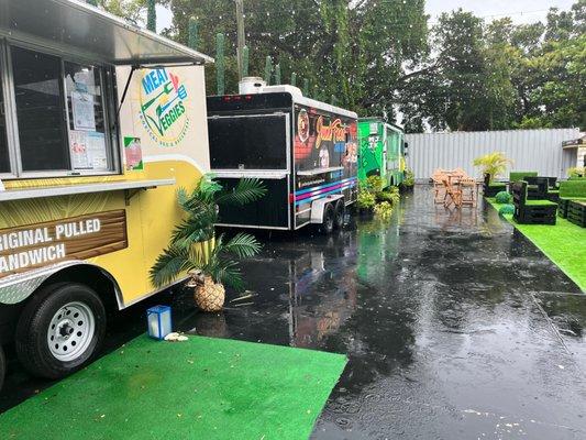 Food trucks open daily, rain or shine!